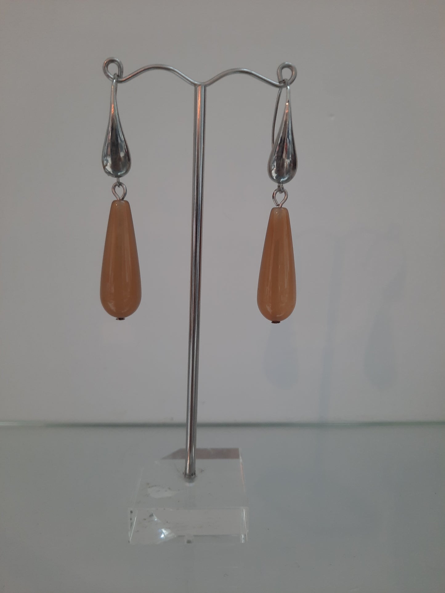 Boucles d'oreilles gouttes / marron glacé