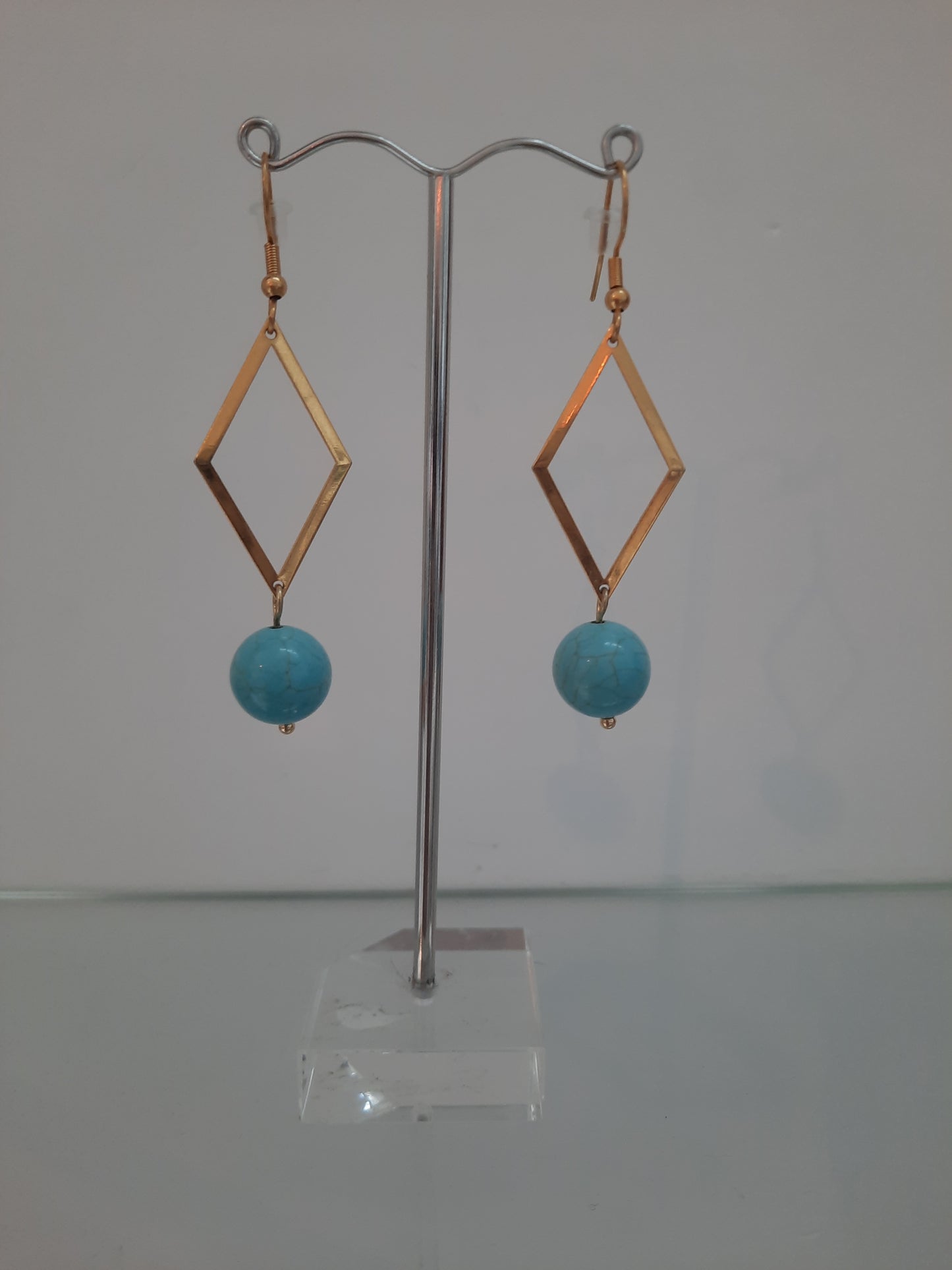 Boucles d'oreilles en pierre de couleur turquoise